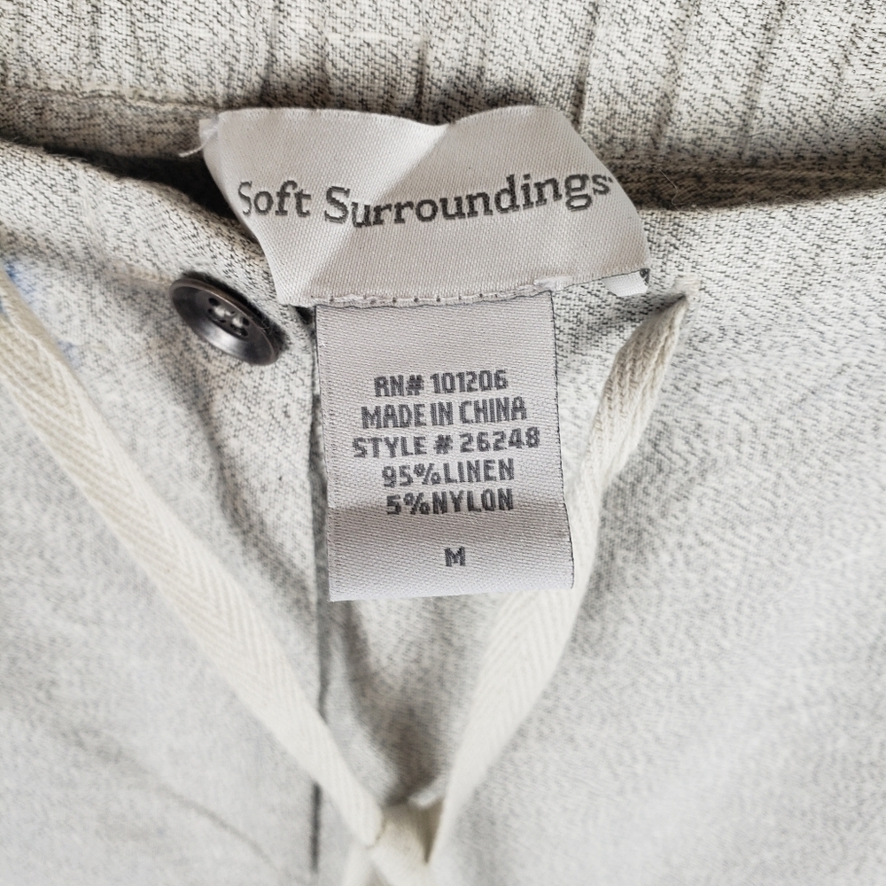 Soft Surroundings Light Gray Drawstring Waist Lin… - image 3